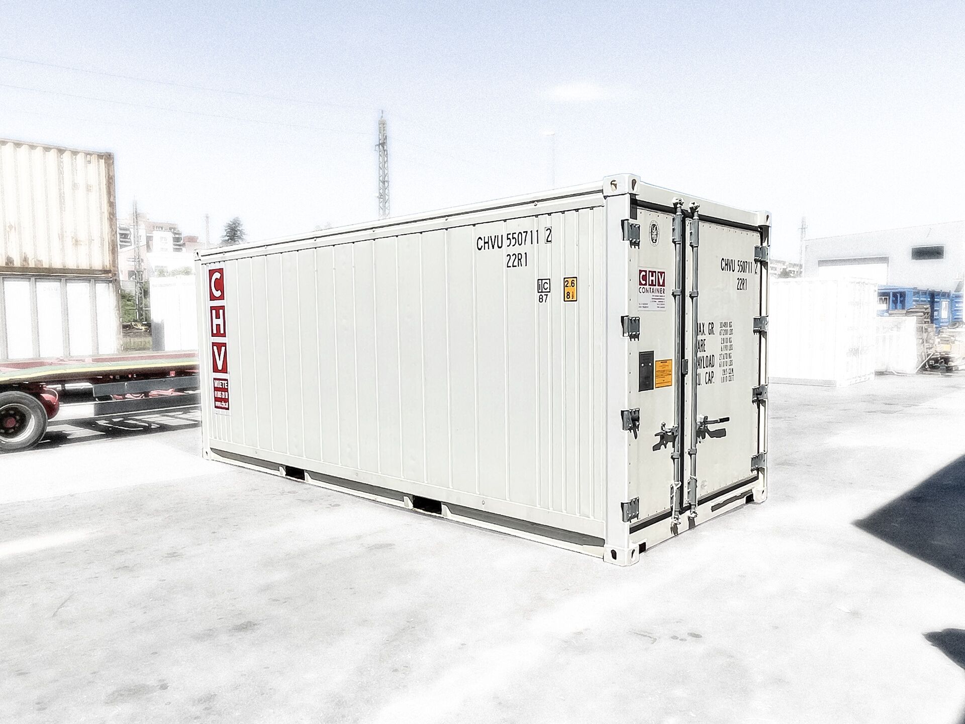 Exterior of a 20-ft reefer container